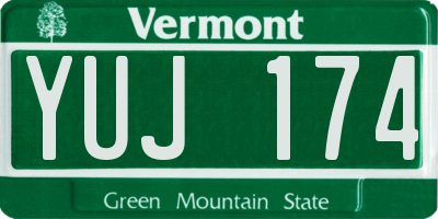 VT license plate YUJ174