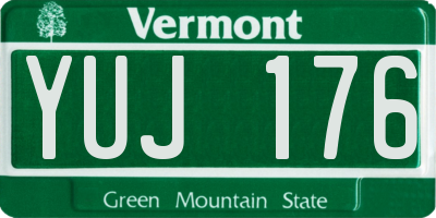 VT license plate YUJ176