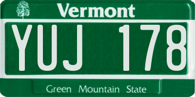 VT license plate YUJ178