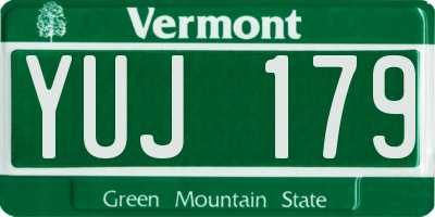 VT license plate YUJ179