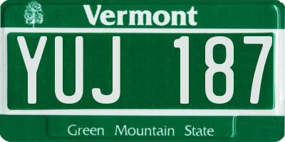VT license plate YUJ187