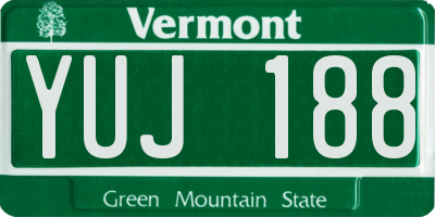 VT license plate YUJ188