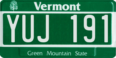 VT license plate YUJ191
