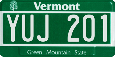 VT license plate YUJ201
