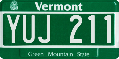 VT license plate YUJ211