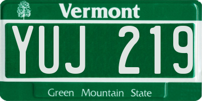 VT license plate YUJ219