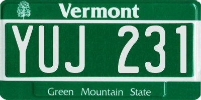 VT license plate YUJ231