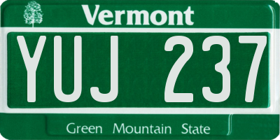 VT license plate YUJ237