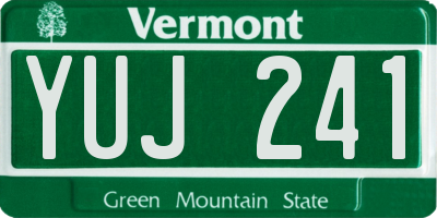 VT license plate YUJ241