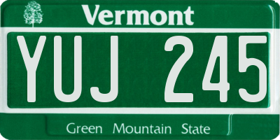 VT license plate YUJ245