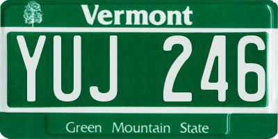 VT license plate YUJ246