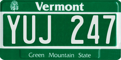 VT license plate YUJ247
