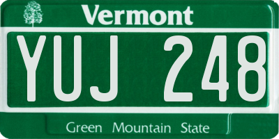 VT license plate YUJ248