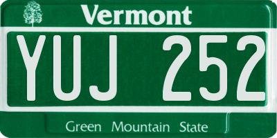 VT license plate YUJ252