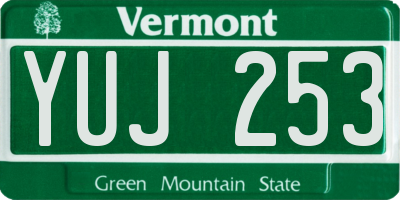 VT license plate YUJ253