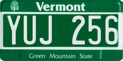 VT license plate YUJ256