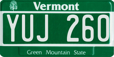 VT license plate YUJ260