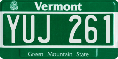 VT license plate YUJ261