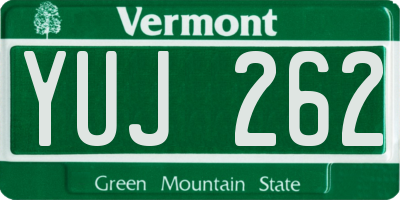 VT license plate YUJ262