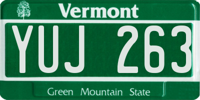 VT license plate YUJ263
