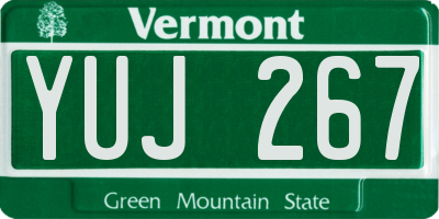VT license plate YUJ267