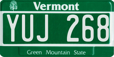 VT license plate YUJ268