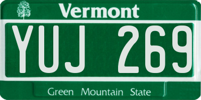 VT license plate YUJ269