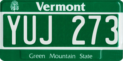 VT license plate YUJ273