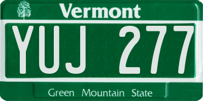 VT license plate YUJ277