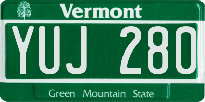 VT license plate YUJ280