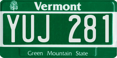 VT license plate YUJ281