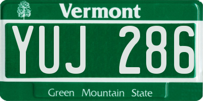 VT license plate YUJ286