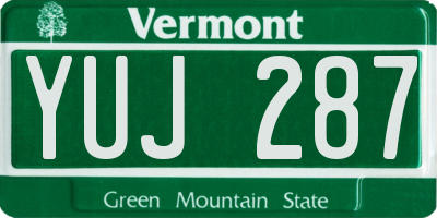 VT license plate YUJ287