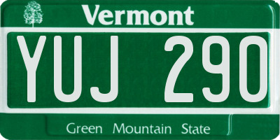 VT license plate YUJ290