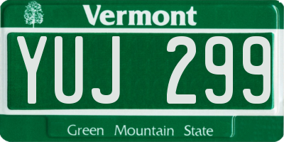 VT license plate YUJ299