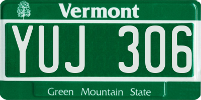 VT license plate YUJ306