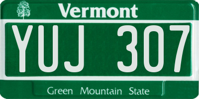VT license plate YUJ307