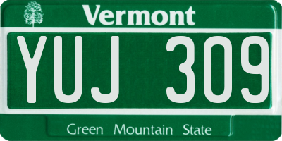 VT license plate YUJ309