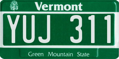 VT license plate YUJ311