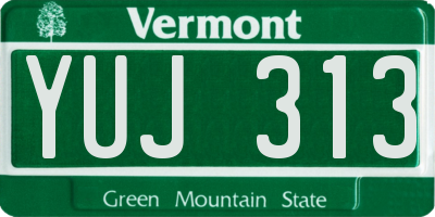 VT license plate YUJ313