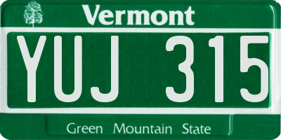 VT license plate YUJ315