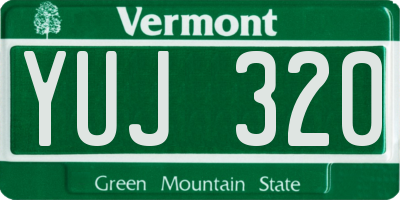 VT license plate YUJ320