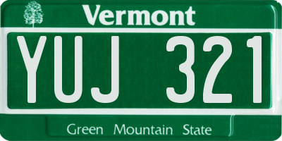 VT license plate YUJ321