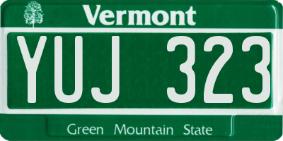 VT license plate YUJ323