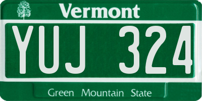 VT license plate YUJ324