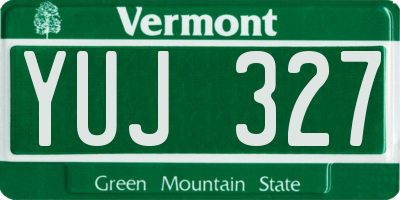 VT license plate YUJ327