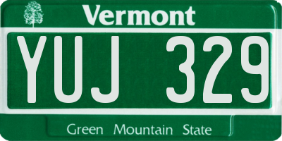 VT license plate YUJ329