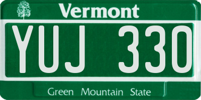 VT license plate YUJ330