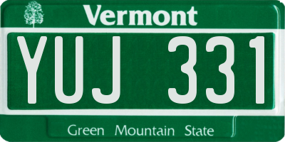 VT license plate YUJ331