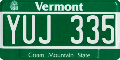 VT license plate YUJ335